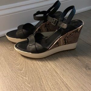 Cole Haan snake print wedges